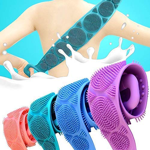 High Quality Back Cleaning Shower Strap, Silicone Back Scrubber Soft Bath Towel Bath Belt.
